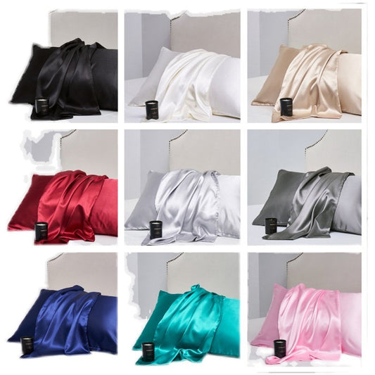 2 Pack Satin silk Pillowcase pillow case pillow cover queen
