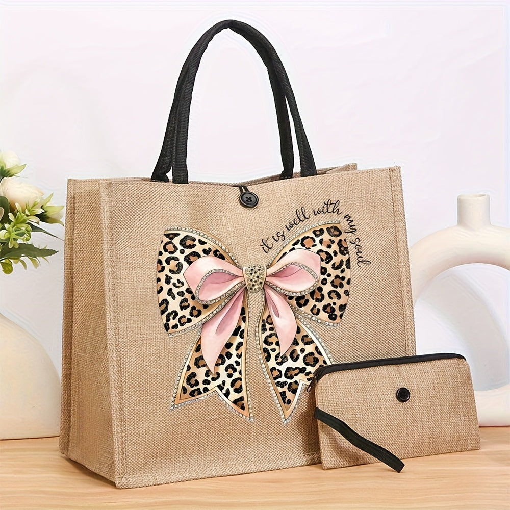 2-Piece Leopard Print Mini Handbag Set