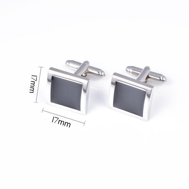 Buy Classic Square Black French Cufflinks Nail Style Online
