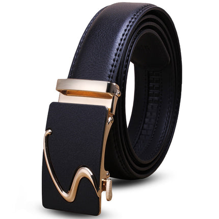 Men’s Genuine Leather Belt Automatic Buckle Stylish & Durable