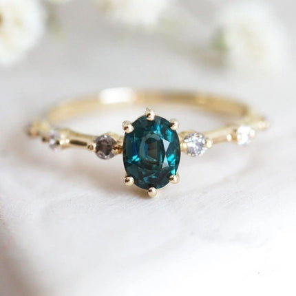 Buy Gold-Plated Emerald Inlay Ring for Women Online