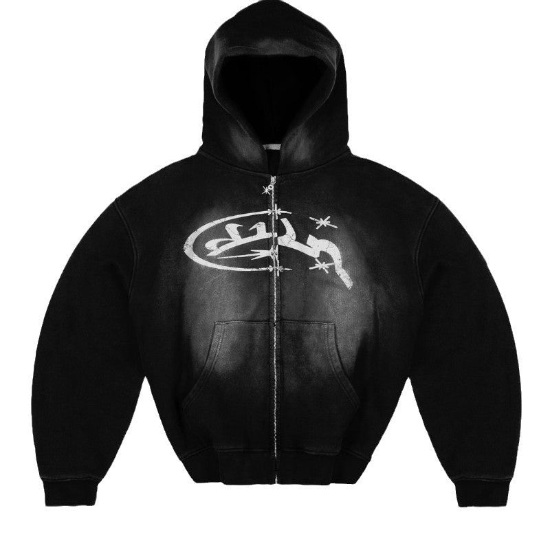 New Hooded Letter-print Top