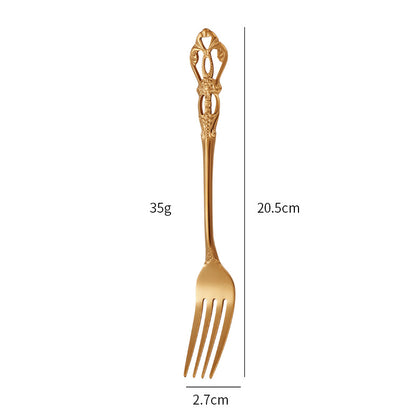 Gold Plated Stainless Steel Spoon Western Dinnerware Set