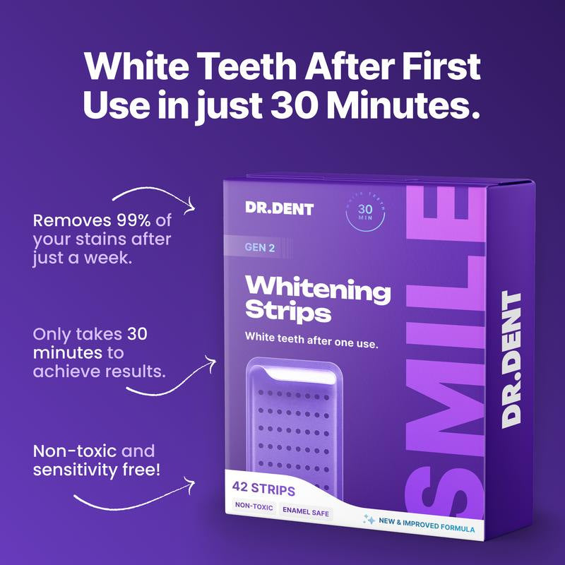 Purple Tooth Whitening Strips for Stain Removal Dental Kit