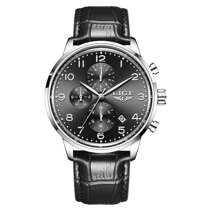 Multifunctional Calendar Leather Belt Men’s Mechanical Watch