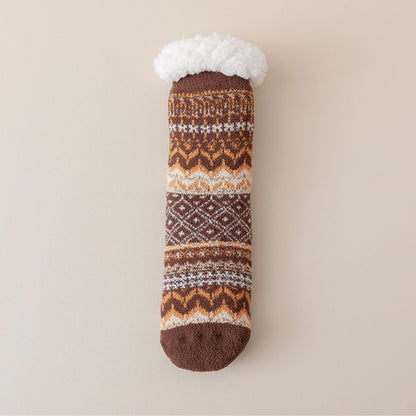 Women Fleece Lined Anti Slip Socks