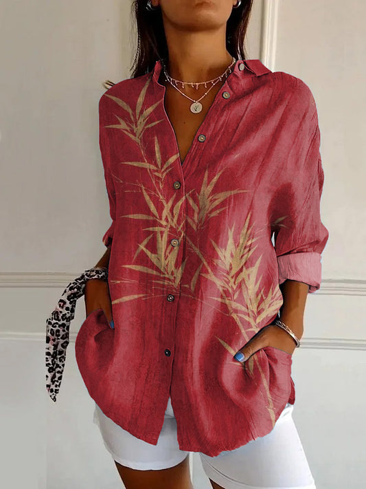 Womens Floral Pattern 3D Printed Long-Sleeve Shirt Online