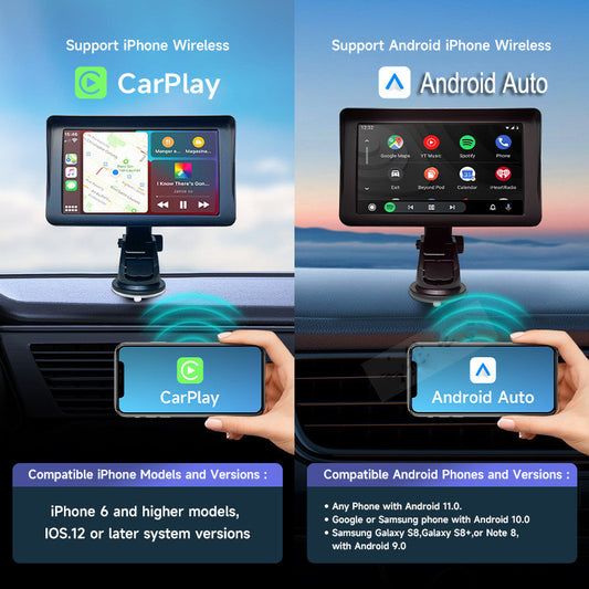 7" IPS Car Smart Screen with Wireless CarPlay Navigation