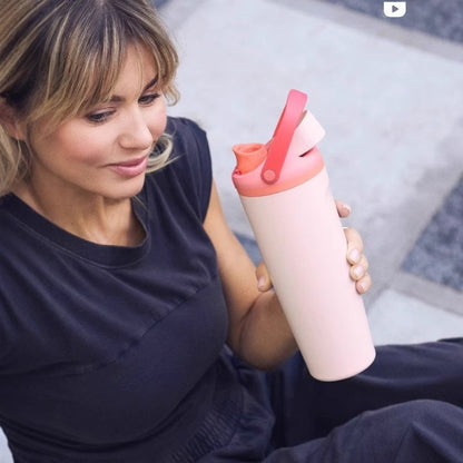 Stainless Steel Insulated Cup with Straw and Handle