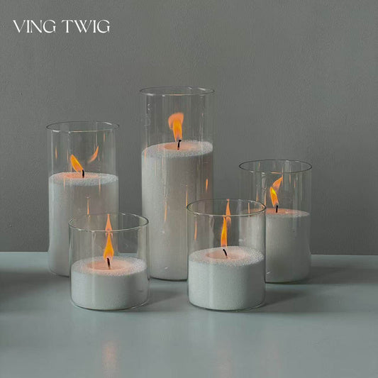 Glass Candle Holder for Elegant Home Decors and Soft Glow