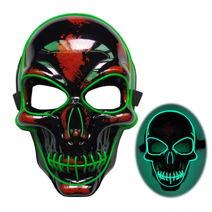 Buy Halloween Skeleton Mask LED Glow Scary Costume Party Wear