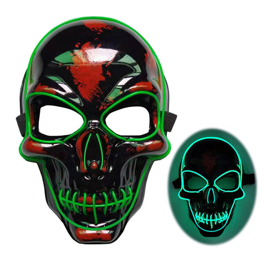 Buy Halloween Skeleton Mask LED Glow Scary Costume Party Wear