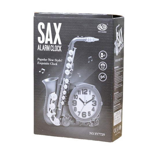 Vintage Saxophone Alarm Clock with Retro Musical Design