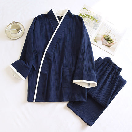 Buy Men’s Kimono Style Pure Cotton Gauze Pajamas Set