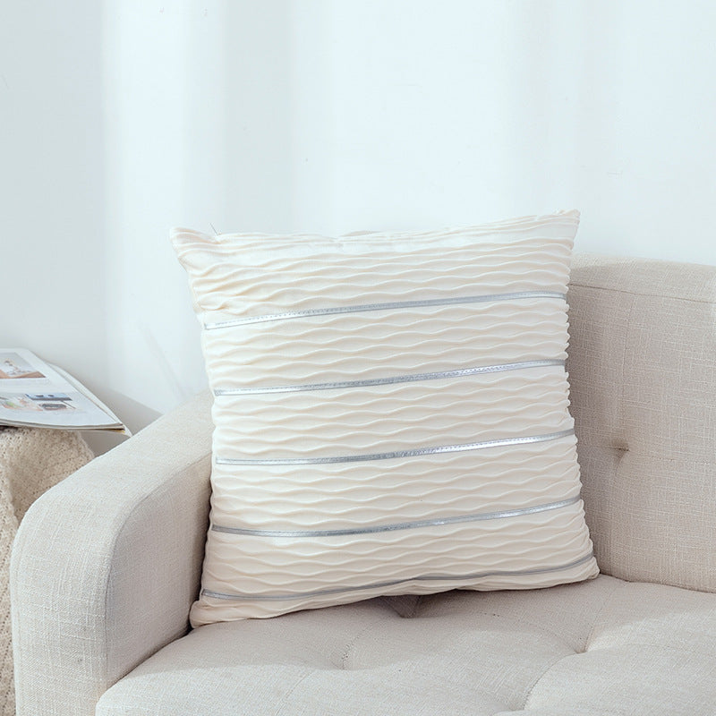 Buy Striped Velvet Pillow Cover for Luxury Sofa Cushion Style