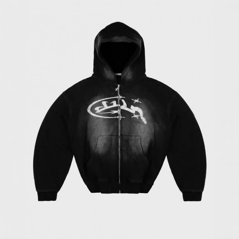 New Hooded Letter-print Top