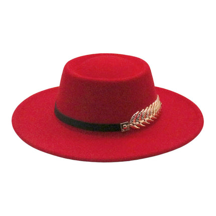 Retro AutumnWinter Wide-Brimmed Wool Jazz Hat for Winter
