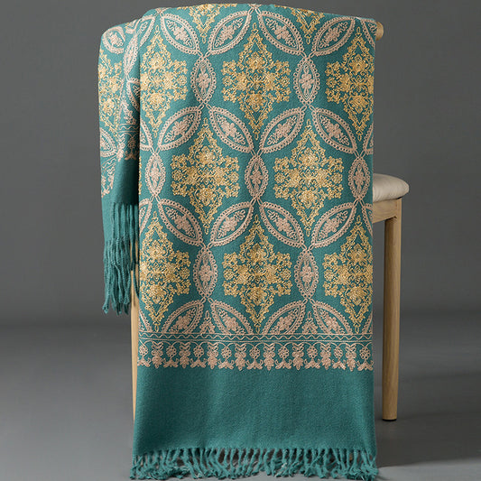 Buy Autumn Winter Golden Silk Lily Embroidered Xinjiang Cashmere