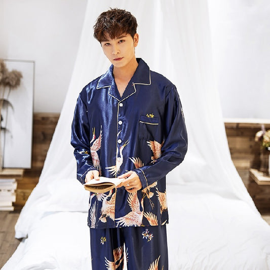 Buy Casual Cardigan Unisex Long Sleeve Pajama Set Nightwear