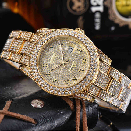 Buy Men’s All-Diamond Stainless Steel Quartz Watch Luxury