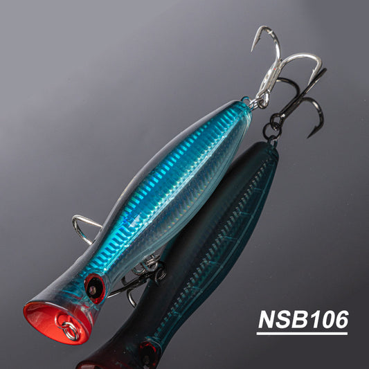 Topwater Popper Fishing Lure – Floating Surface Bait with Treble Hooks