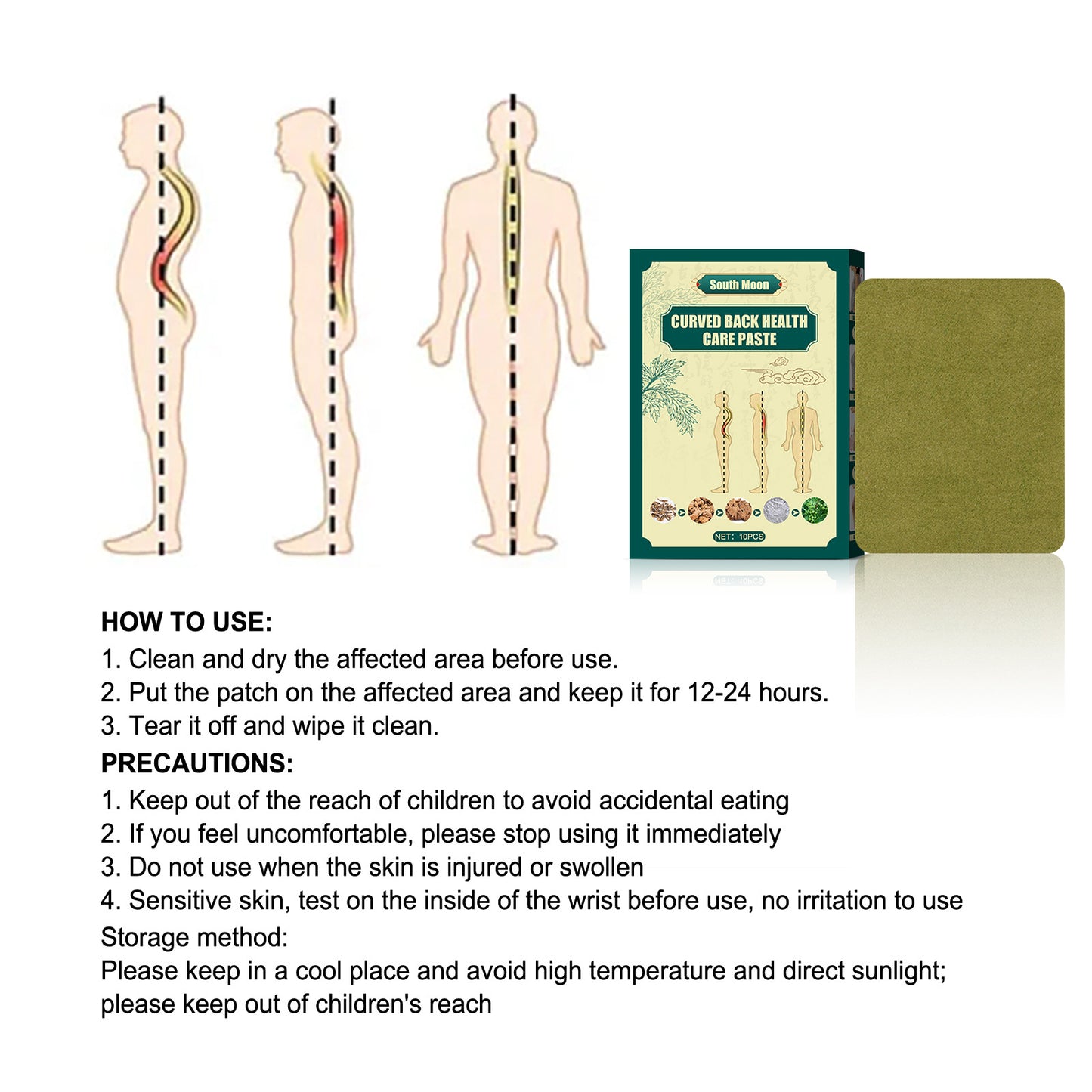 Back Curvature Correction Health Care Sticker Neck Pain Aid