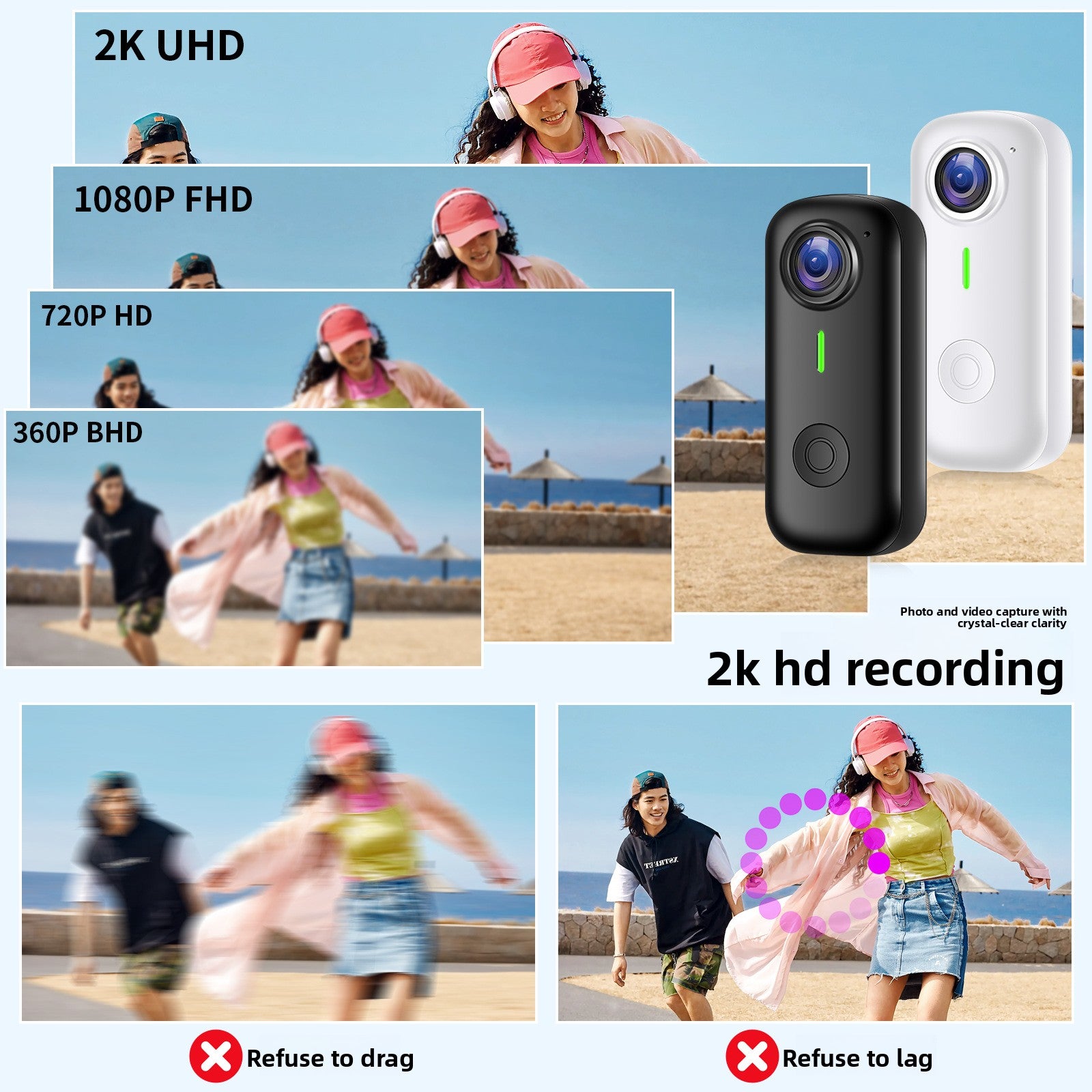 2K Thumb Sports Camera with WiFi
