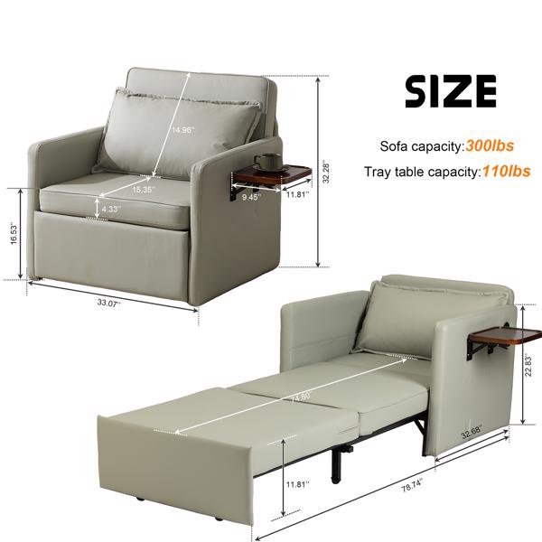 3-in-1 Convertible Sofa Chair Bed Pull-Out Sofa Bed for Home global-swanky 3