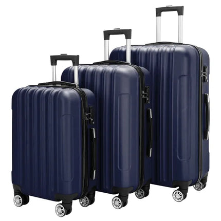 3-in-1 Navy Blue Luggage Set Large Capacity Travel Suitcase global swanky 2