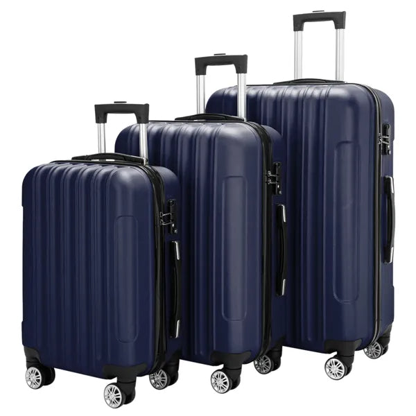 3-in-1 Navy Blue Luggage Set Large Capacity Travel Suitcase global swanky 2