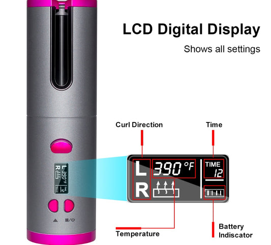 Wireless USB Curling Iron with Charging Function for Styling