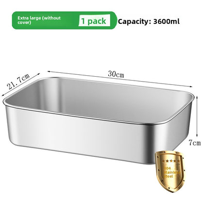 304 Stainless Steel Food Storage Box with Lid