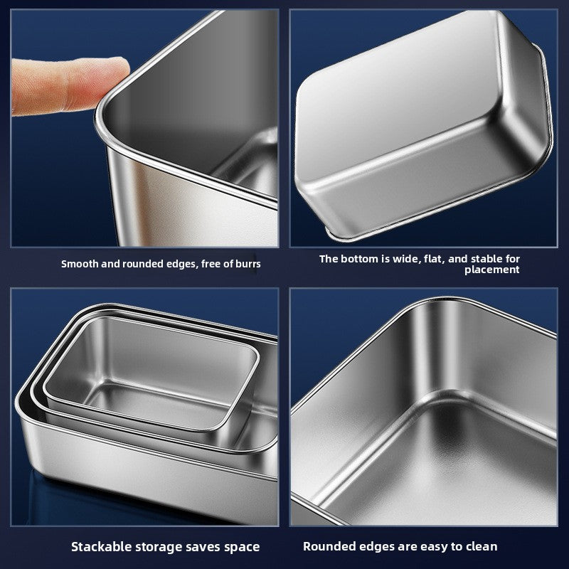 304 Stainless Steel Food Storage Box with Lid