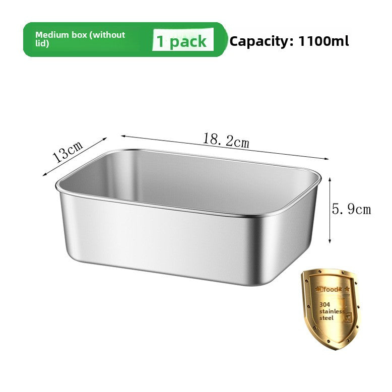 304 Stainless Steel Food Storage Box with Lid