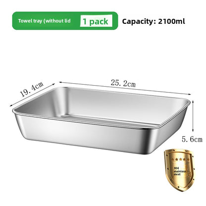 304 Stainless Steel Food Storage Box with Lid