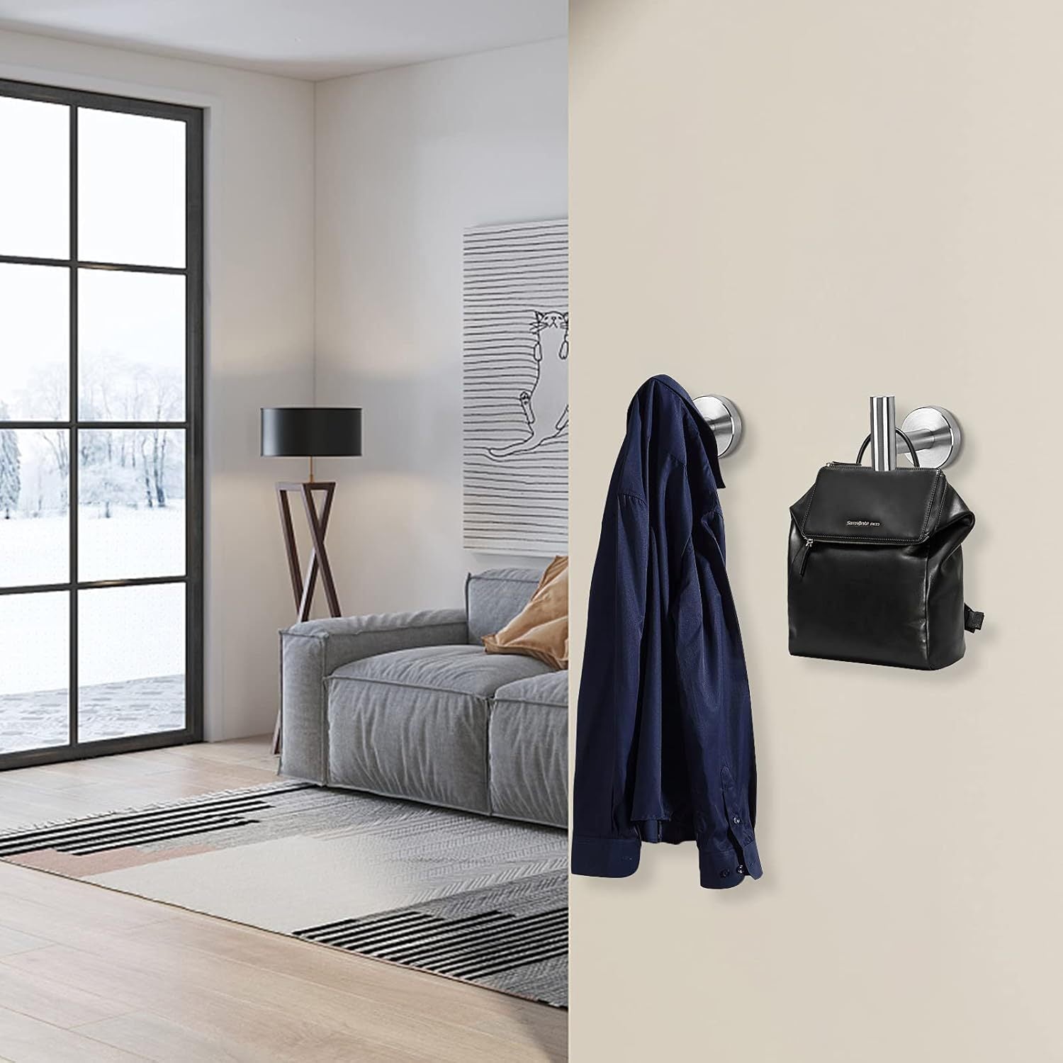 304 Stainless Steel Wall Hook Rust-Proof Multipurpose
