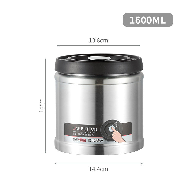 304 Storage Canister for Coffee Beans and Tea Leaves, Moisture-Proof Sealed Canister