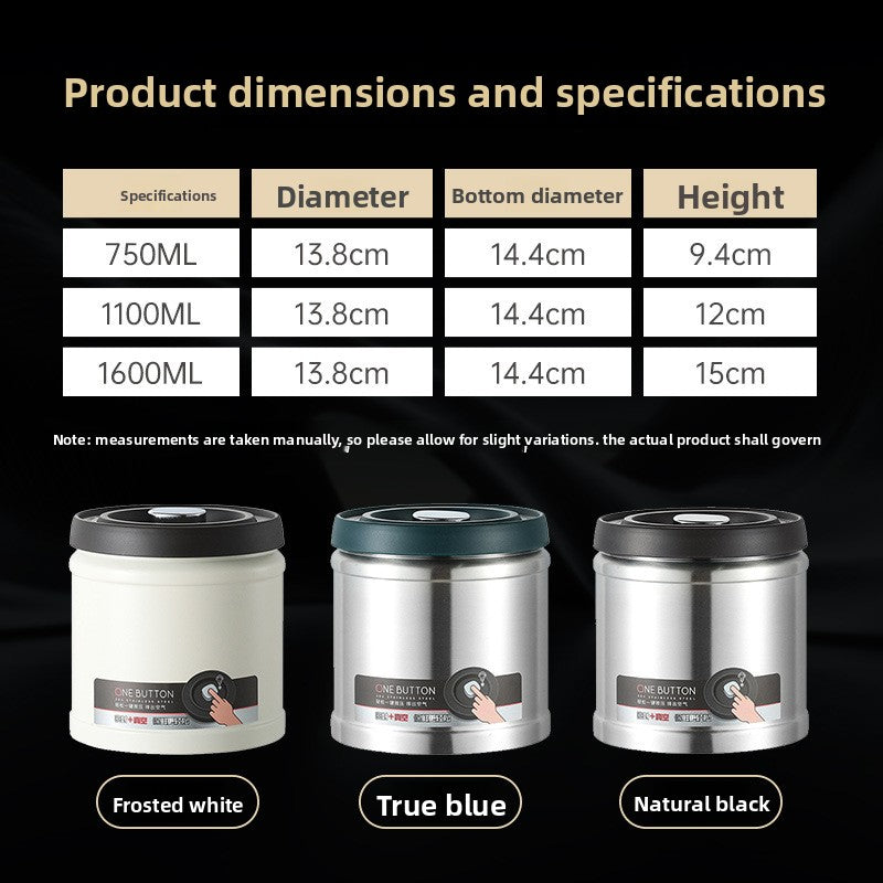 304 Storage Canister for Coffee Beans and Tea Leaves, Moisture-Proof Sealed Canister
