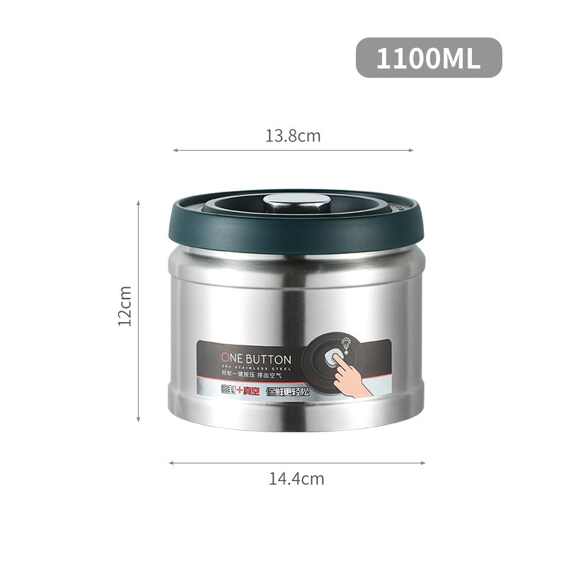 304 Storage Canister for Coffee Beans and Tea Leaves, Moisture-Proof Sealed Canister