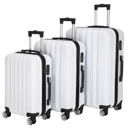 3-in-1 White Traveling Storage Suitcase for Large Capacity