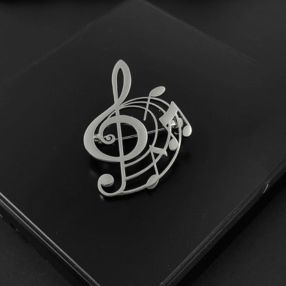 Buy Stainless Steel Note Brooch – Stylish Pin for Suit Shirts