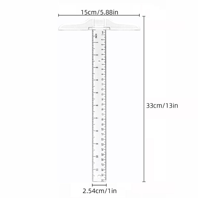 30cm double-scale T-shaped right-angle ruler