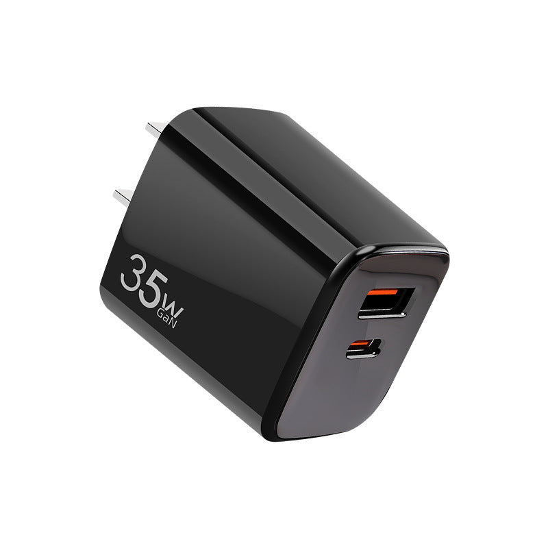 30W GaN Fast Charger USB-C USB-A Dual Port Adapter