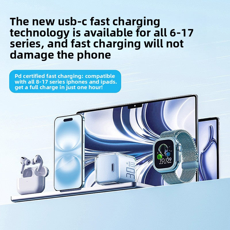 30W GaN Fast Charger with Braided Cable