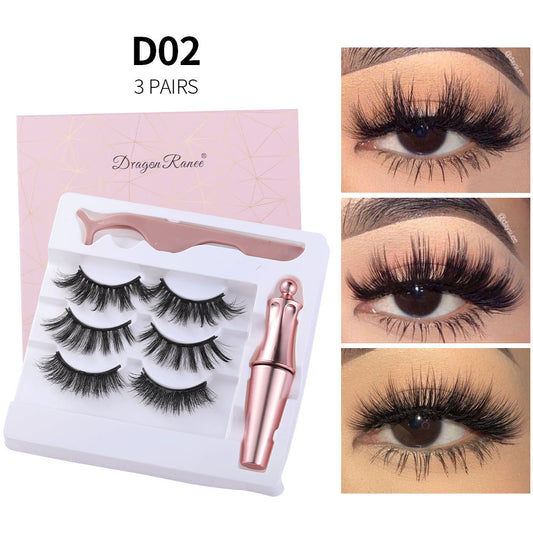 Magnetic Liquid Eyeliner with False Eyelashes and Tweezer