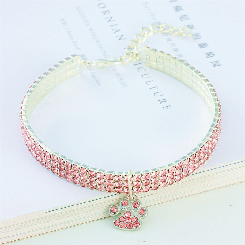 Diamond Pet Collar – Elastic Bling Necklace for Cats & Dogs