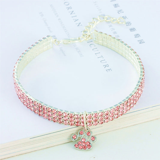 Diamond Pet Collar – Elastic Bling Necklace for Cats & Dogs