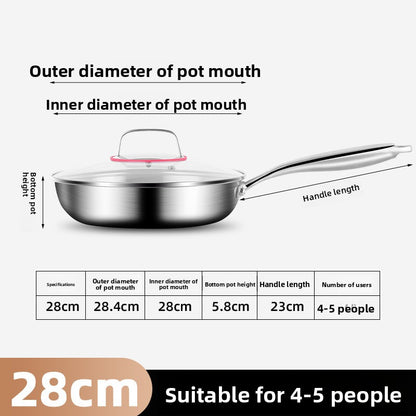 316 Stainless Steel Frying Pan with Foldable Handle