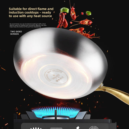 316 Stainless Steel Frying Pan with Glass Lid