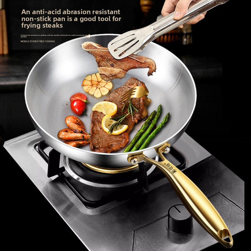316 Stainless Steel Frying Pan with Glass Lid